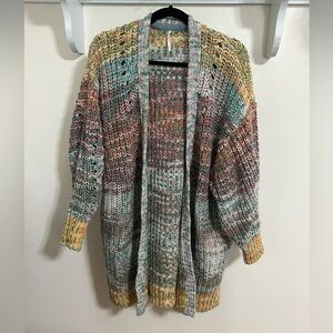 Free People Multicolor Open-Front Cardigan